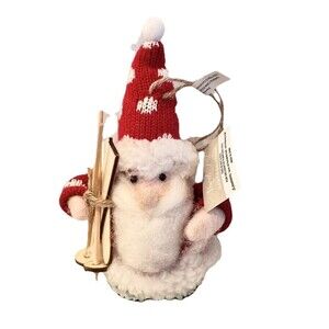 Santa Ski Skiing Christmas Tree Ornament North Pole Trading Co NWT 7 Inch